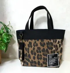 ⚠️訳あり⭐️ゴルフカートバッグ　ラウンドバッグ　豹柄　切替トートバッグ