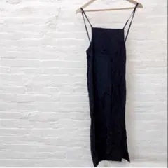 キャミソールロングワンピース 黒ブラック レディース カジュアル