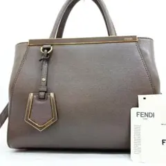 フェンディ トゥージュールハンドバッグ 2way レザー グレージュ ギャラ付