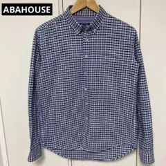 ABAHOUSE ネイビーチェック柄長袖シャツ サイズ2のサムネイル