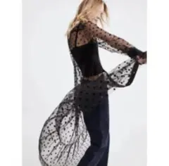 ZARA ザラ ブラック シースルー ドット ワンピ XSのサムネイル