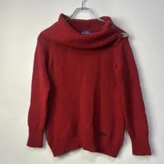 Burberry バーバリーロンドン　ブルーレーベル　赤　ニット　タートルネック