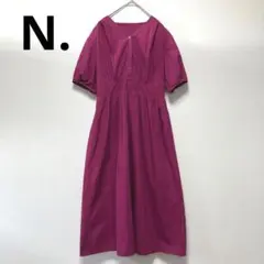 N. 半袖カットソーワンピース　レディース　ロング丈　ピンク