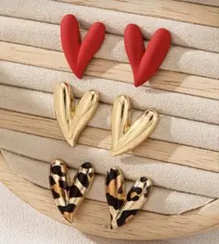 ハート ピアス 3種類 3ペア セット