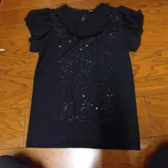 COTOO ブラック スパンコール Tシャツのサムネイル