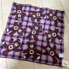 ヴィヴィアンウエストウッド ベアモチーフ　チェック柄タオルハンカチ