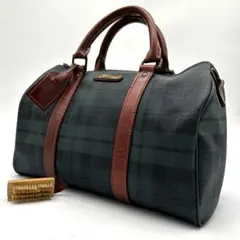 【美品】ポロラルフローレン ミニボストンバッグ ブラックウォッチ 35cm