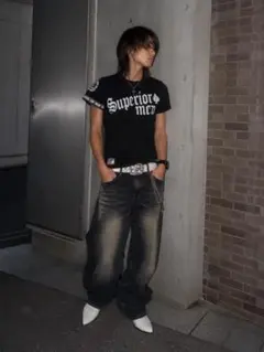 00s archive 短丈 Tシャツ y2k 平成 グランジ お兄系 ピチT