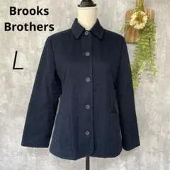 【ブルックスブラザーズ】中綿コットンジャケット 裏地チェック ネイビー L
