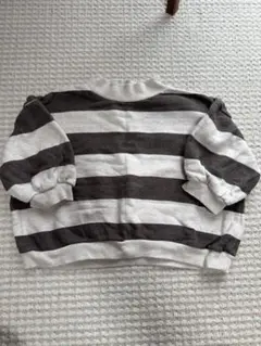 The Beige グレーとホワイトストライプ トレーナー L