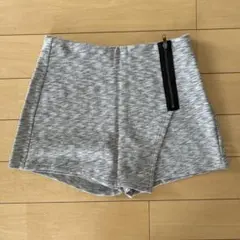 グレー ジッパー付き スウェットショートパンツ
