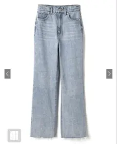 フリンジヘムセミフレアデニムパンツ　グレイル　GRL cu166 デニム　パンツ