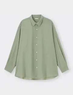 GU シアーオーバーサイズシャツ オリーブ S