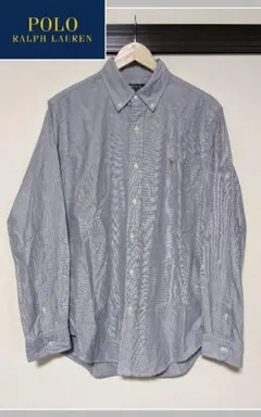 【Ralph Lauren】ボタンダウンシャツ/長袖/無地/刺繍/ロゴ/美品