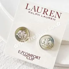 N009/RALPH LAURENライオンズアイボリー柄RLLシルバーイヤリングのサムネイル