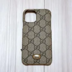 【未使用5万円】最終お値下げGUCCI GG レザーiPhone13Proケース 未使用5万円】GUCCI店舗購入。GG レザーiPhone13Proケース 未使用5万