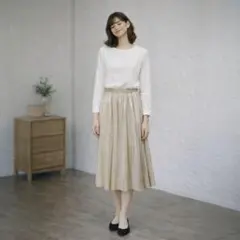 【上品】URBAN RESEARCH ITEMS プリーツスカート ベージュ F