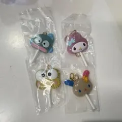 カラフルキャンディチャーム けろっぴ、ハンギョドン、マイメロ、ウサハナ