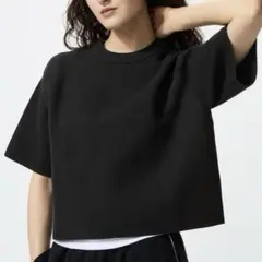 UNIQLO ユニクロ ウォッシャブルミラノリブセーター 半袖のサムネイル