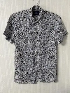 SCOTCH&SODA 夏向けLinen麻 半袖シャツ紺/白 ペイズリー柄のサムネイル