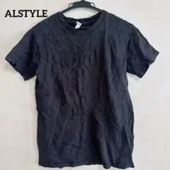 ALSTYLE ブラック クルーネック Tシャツ