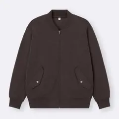 ヘビーウェイトスウェットリブブルゾン　DARK BROWN XXL