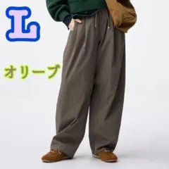 バレルレッグプルオンパンツ オリーブ