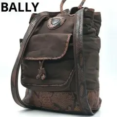 【美品 希少】バリー リュック 2way ショルダー パイソン 高級◎ 軽量