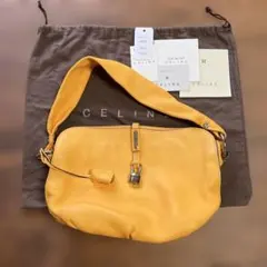 CELINE セリーヌ　ワンショルダー　イエロー レザー バッグ