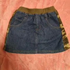 デニム迷彩スカート ゴムウエスト 130　120