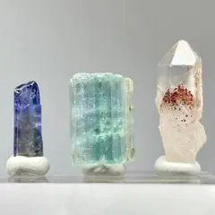 ベリル　タンザナイト　クォーツ　鉱物標本　原石　3点セット　天然石　ストーン