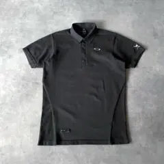 00s Oakley オールブラック テック 半袖シャツ メッシュ 刺繍 スカルのサムネイル