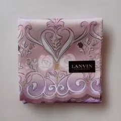 【未使用・シール付】LANVIN COLLECTION ハンカチ　ローズ柄