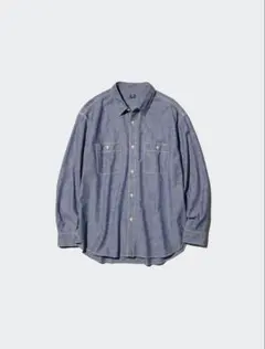 UNIQLO ユニクロ　シャンブレーオーバーシャツ XL ブルー