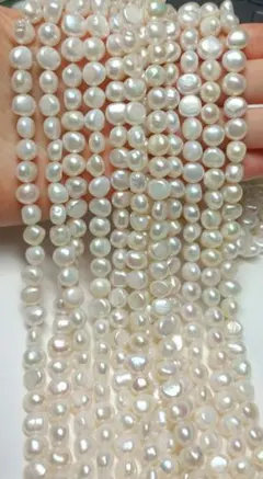 淡水パール　バロック　約7.5-8mm 40cm×2本