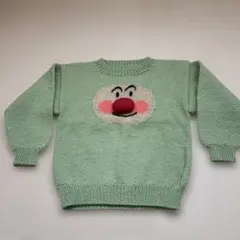 アンパンマン ニットセーター 薄緑