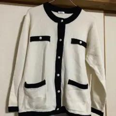 【超美品！】GLACIER 長袖カーディガン S ホワイト・ブラック