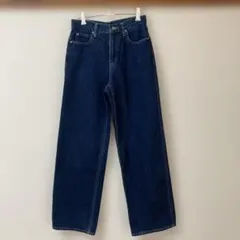 UNIQLO JEANS ダークブルー ワイドレッグ