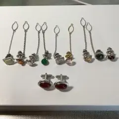 天然石ネクタイピン 9個 ・カフスボタン一組セット