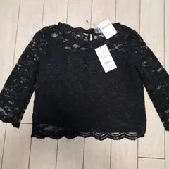 Dress Lab　ドレスラボブラックレース五分袖トップス定価21168円
