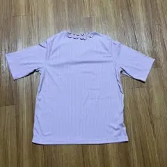 薄紫色 フリルネック Tシャツ Wサイズ