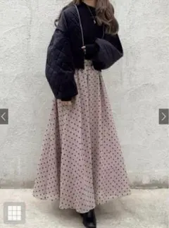 GRL ドット柄フレアスカート 【iz275】