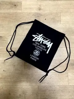 STUSSY ブラック ロゴバックパック