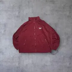 90s リーボック ナイロンジャケット L ボルドー ベクターロゴ ドローコード