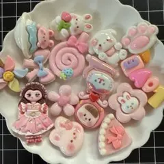 ピンクデコレーションパーツ15個セット