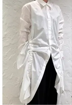 希少 sacai 19aw トレンチシャツ ドッキング ホワイト 春 ベージュ