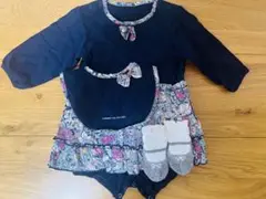 comme ca fossette ネイビー ロンパース セット　お宮参り