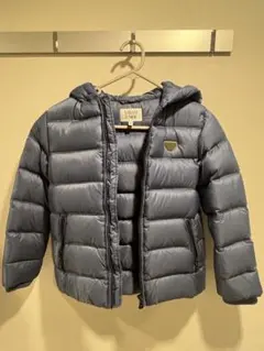 ARMANI JUNIOR フード付きダウンジャケット 8A ブルーグレー