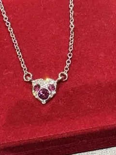 天然石 ルビー ダイヤモンド ネックレス 925 【フォロワー100人記念 