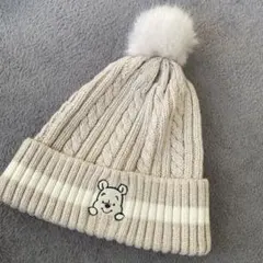 ディズニー プーさん　刺繍 ニット帽 46-48